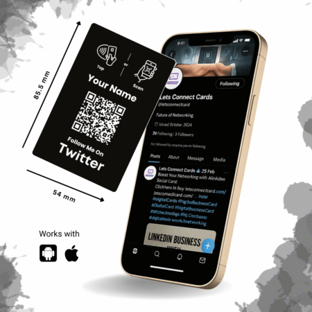 Twitter Business Card with NFC & QR Code